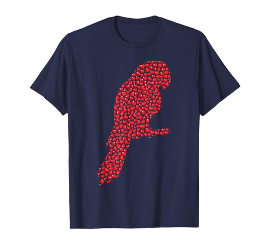 Parrot Bird Lover Heart Shape Parrot Valentine's Day T-Shirt