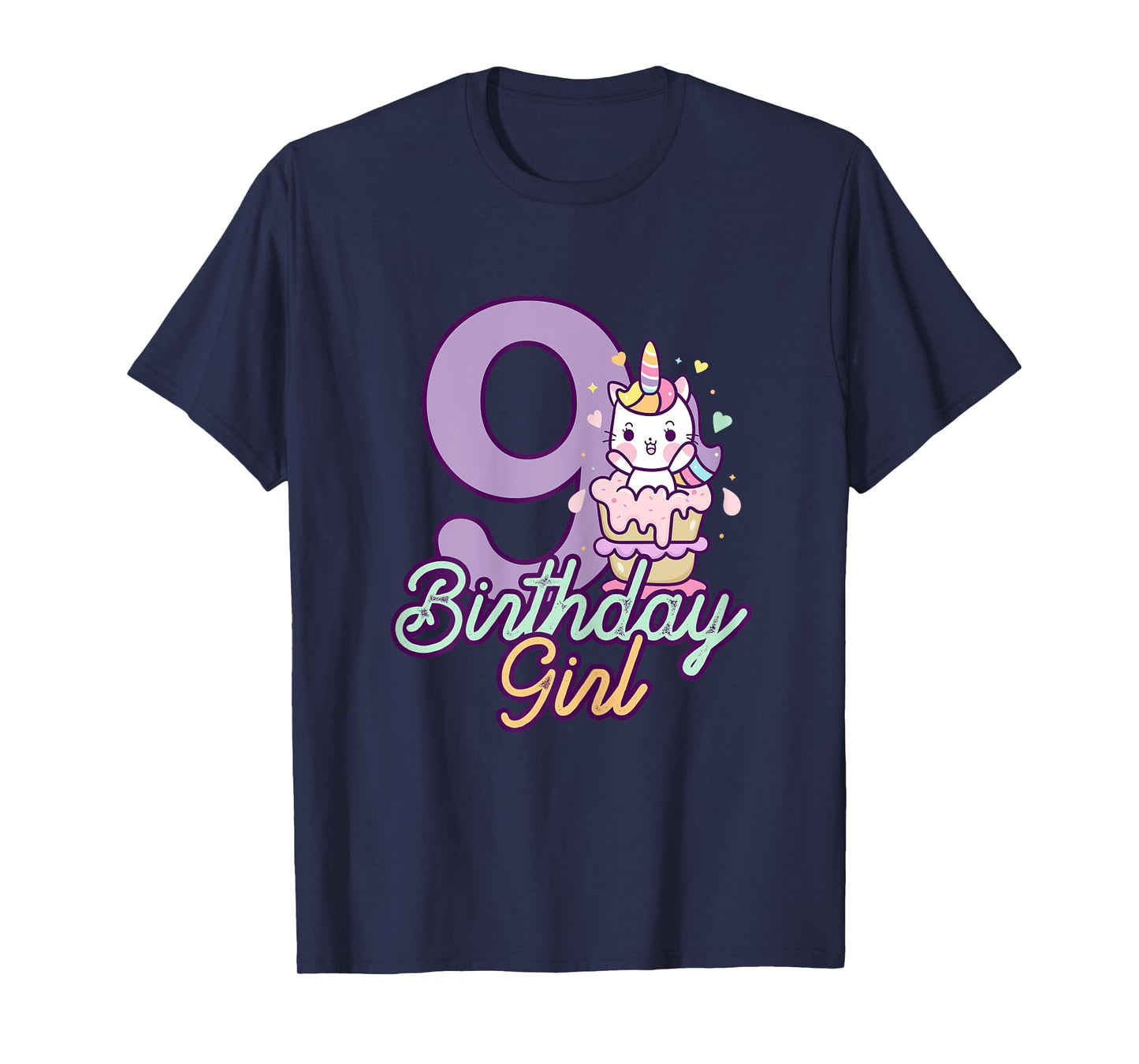9 Years Old Birthday Girl Gifts Unicorn 9th Birthday T-Shirt