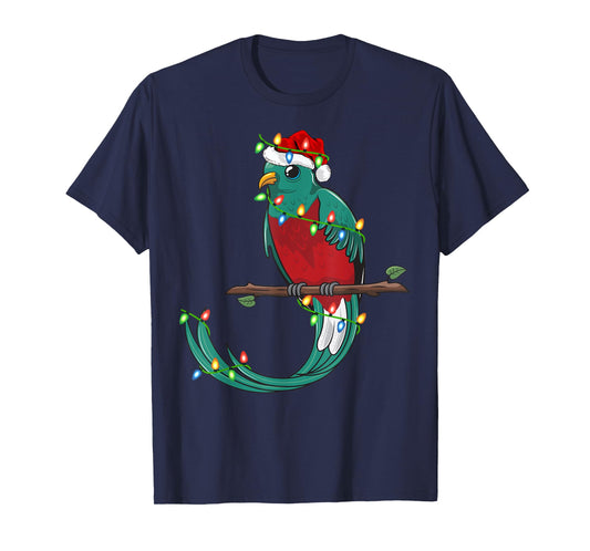Quetzal Bird Lover Xmas Santa Hat Quetzal Christmas T-Shirt