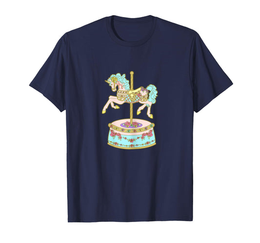 Carousel Unicorn Pink Turquoise T-Shirt