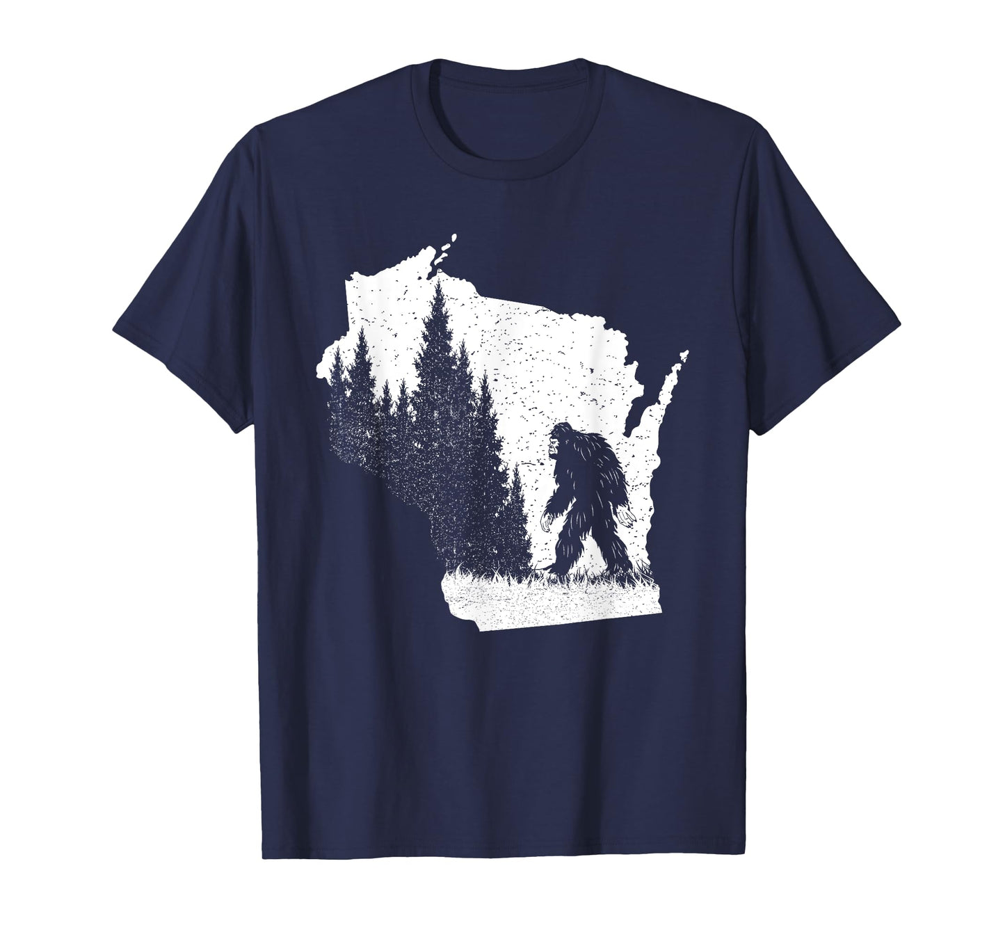 Wisconsin Bigfoot Pride Sasquatch Silhouette Forest Lovers T-Shirt