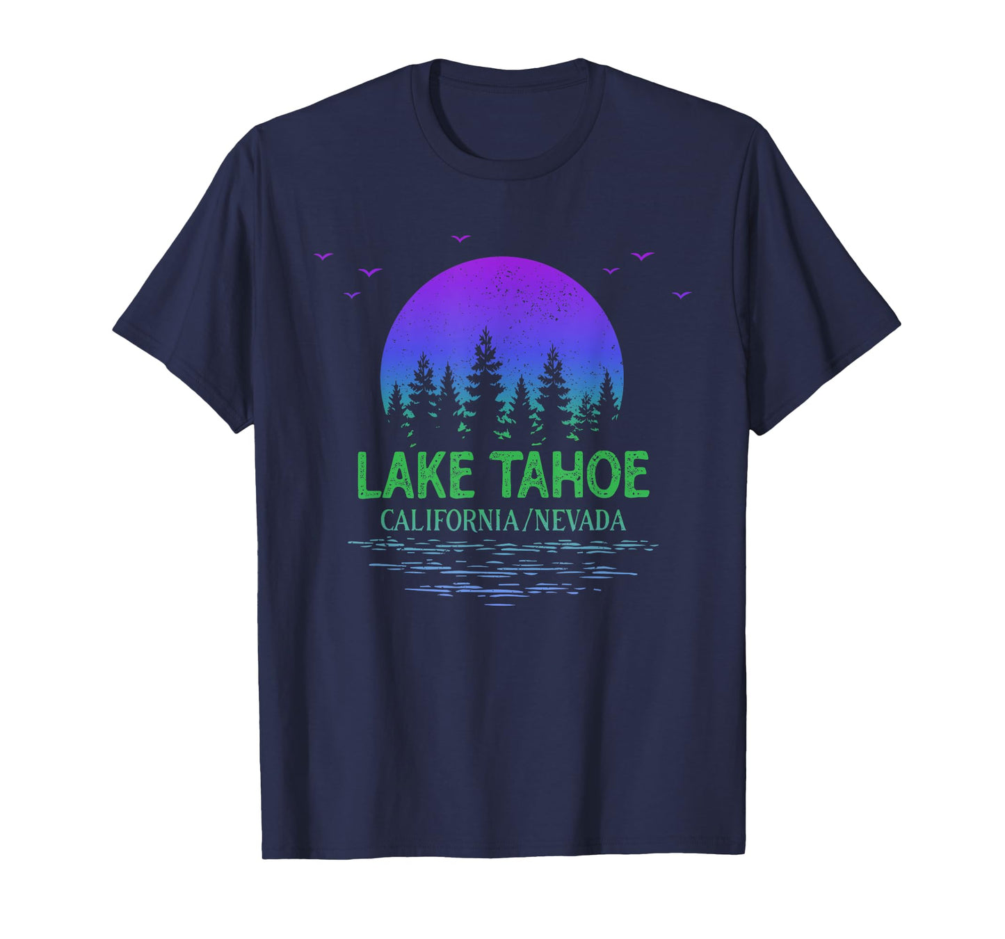 Lake Tahoe California Moon Trees Lake Gradient Souvenir T-Shirt