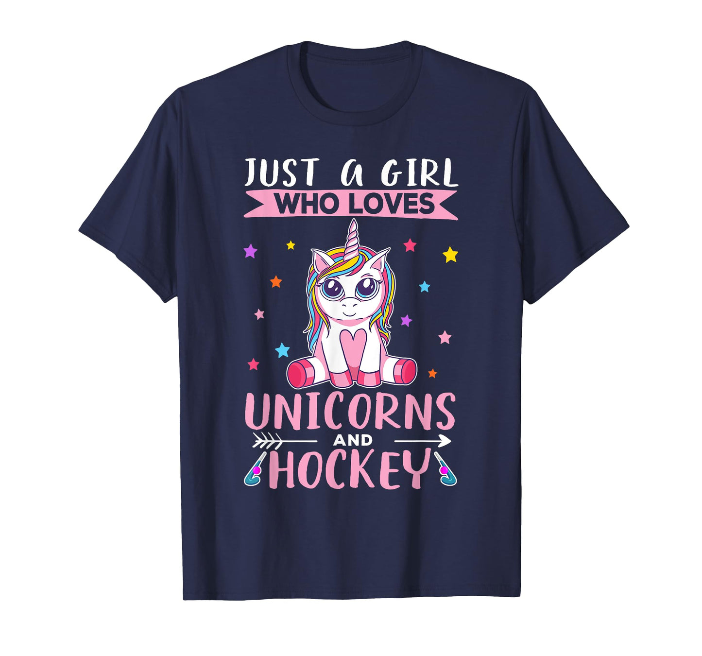 Just A Girl Who Loves Unicorns And Hockey Field Hockey T-Shirt