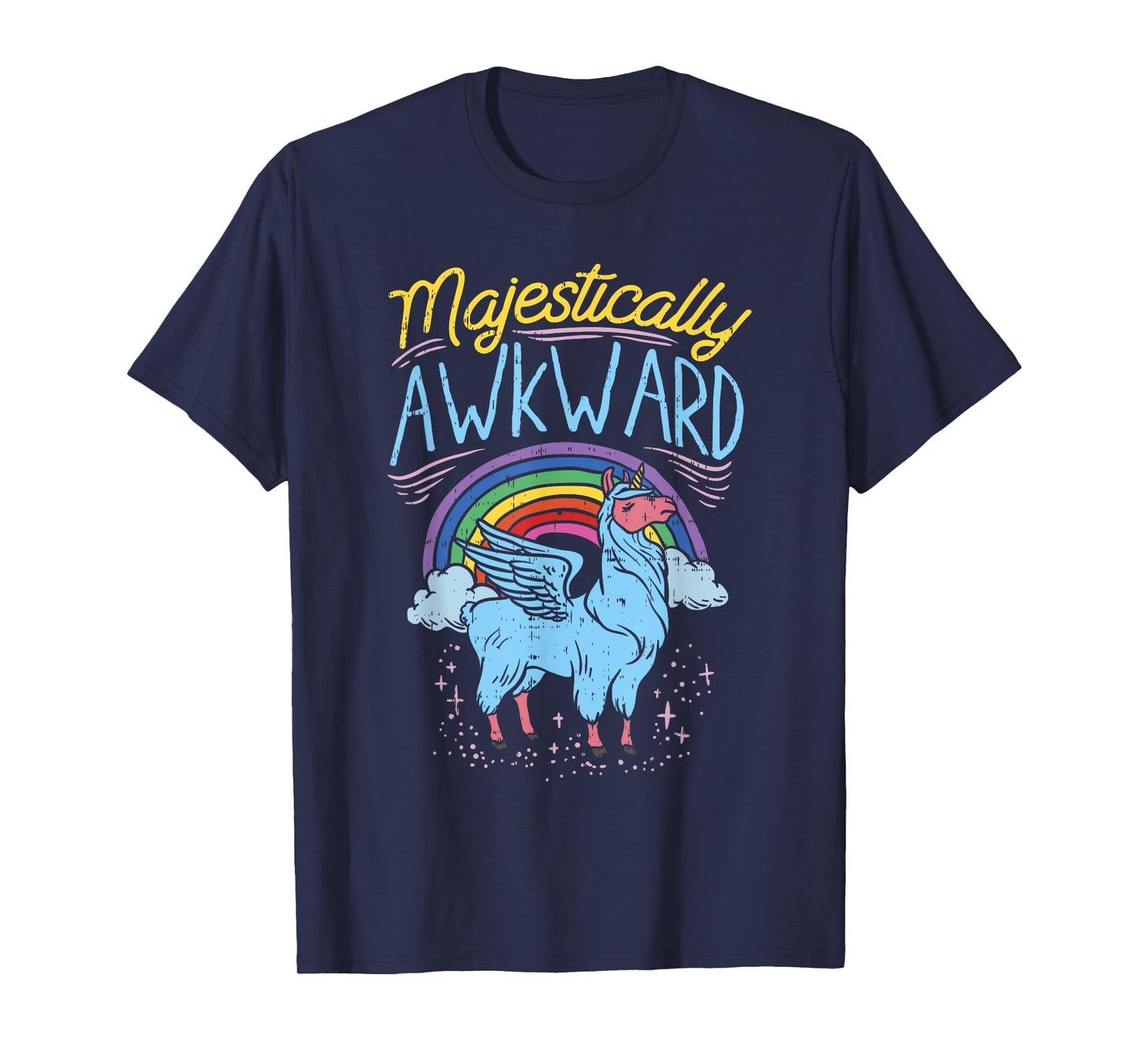 Majestically Awkward Funny Llamacorn Llama Unicorn Rainbow T-Shirt