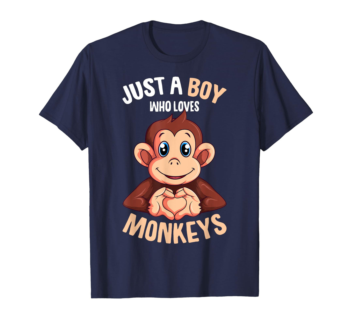 Just A Boy Who Loves Monkeys Boys Kids Monkey T-Shirt