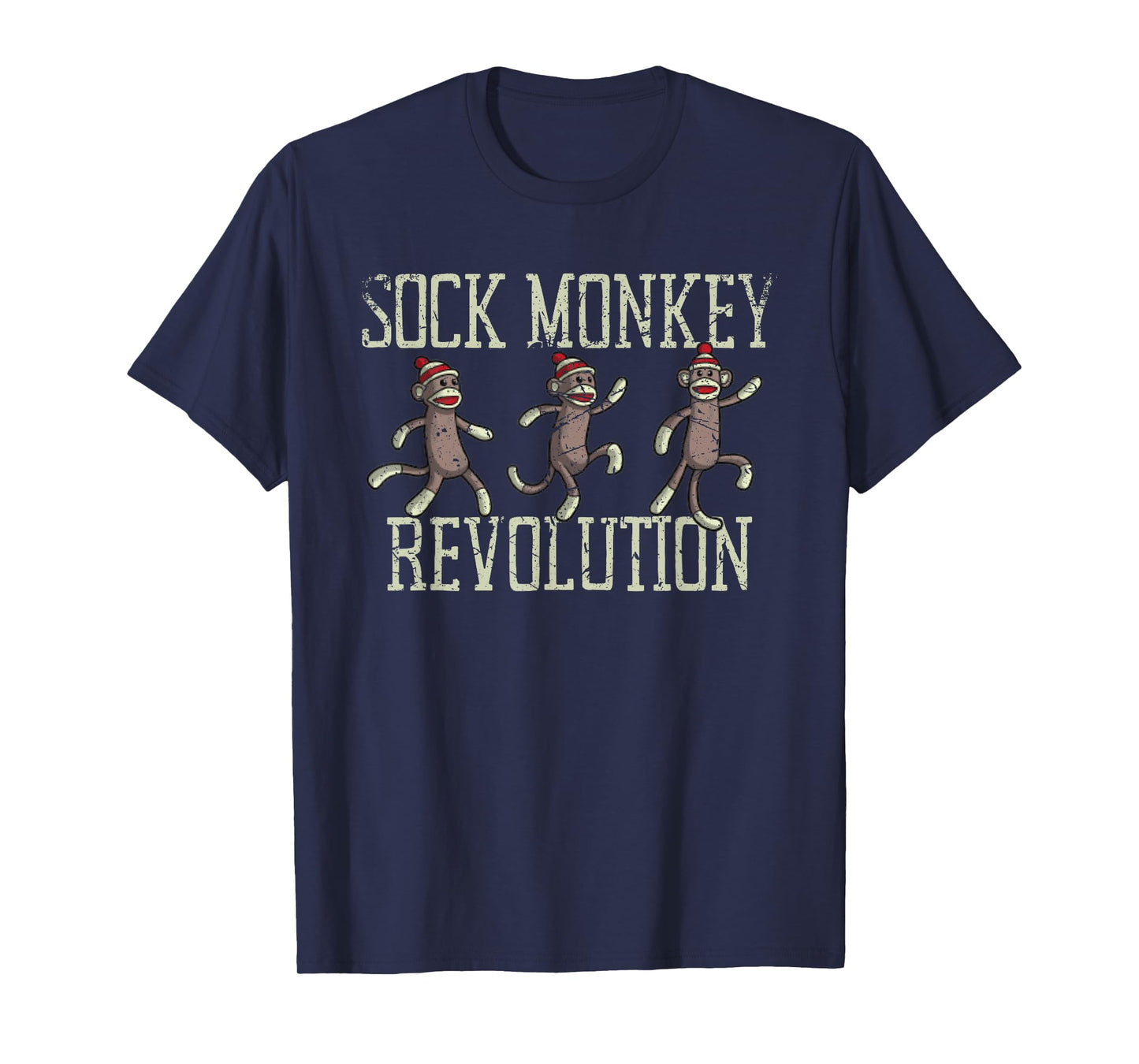 Sock Monkey Revolution Vintage Distressed T-Shirt