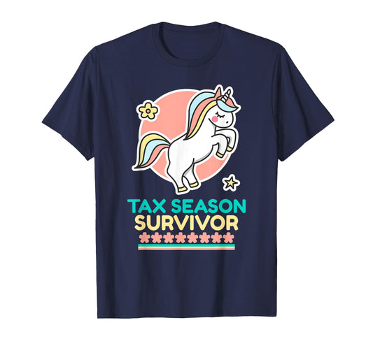 Cute Unicorn Tax Season Survivor T-Shirt