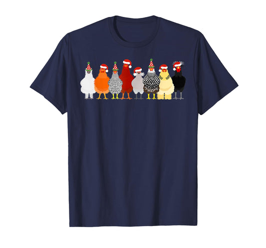 Christmas Chicken Squad Cute Chicken Farm Animals T-Shirt