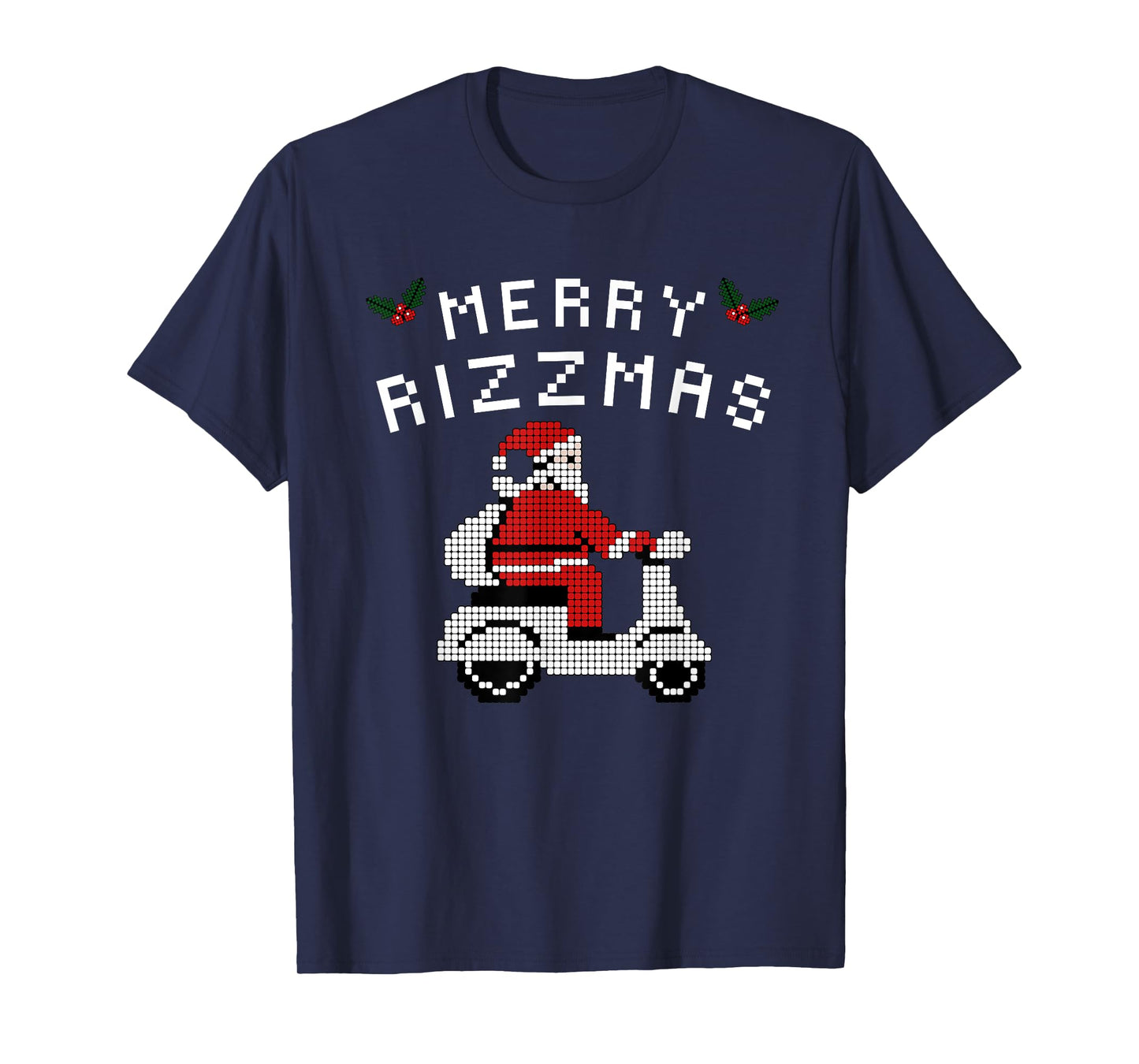 Merry Rizzmas Kids Teens School Funny Christmas Santa Claus T-Shirt