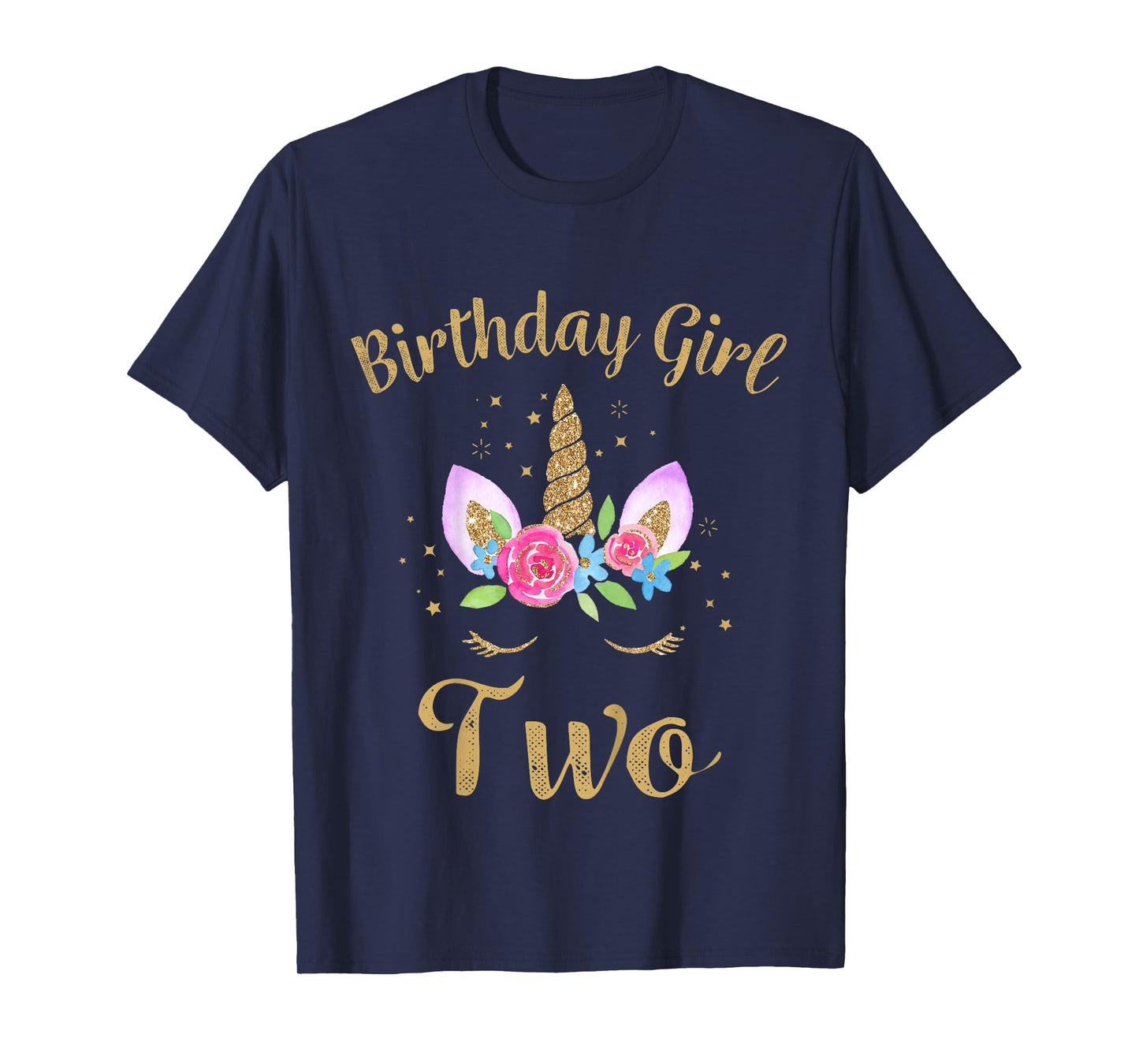 Kids 2 Year Old Birthday Girl Unicorn Shirt 2nd Birthday Outfit T-Shirt