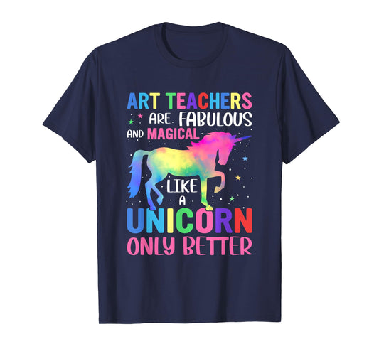 Art Teacher Unicorn Men Women Funny School Teachers T-Shirt