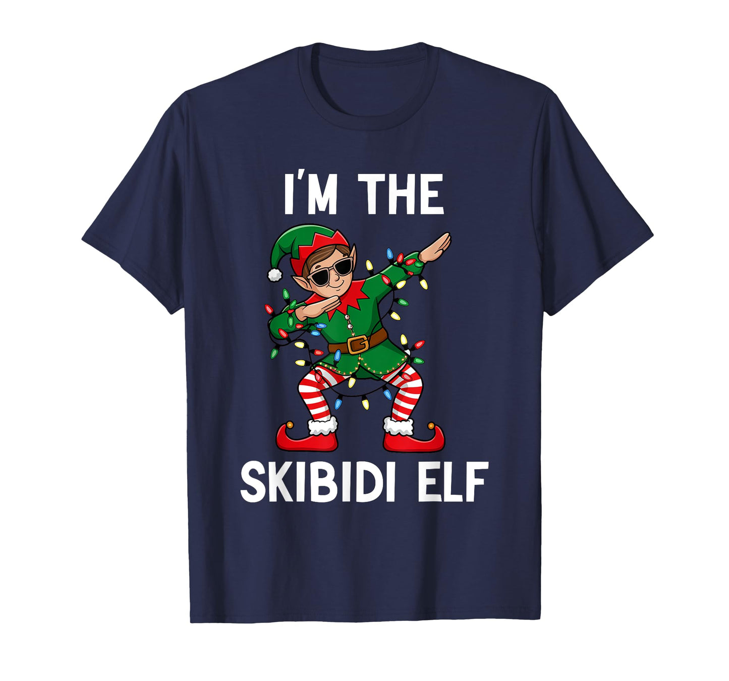 Funny Christmas Brainrot The Skibidi Elf Xmas Boys Girls T-Shirt