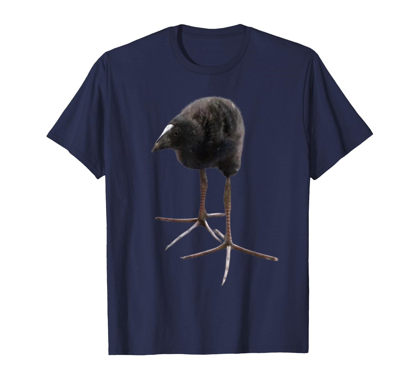 Pukeko Meme Black Unisex T-Shirt, Small, Short Sleeve, Modern Classic, All Seasons, Collarless, Bird Pattern, Pull On, 1 Count, 0 Pockets, Lightweight