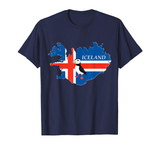 Iceland Puffin Bird and Atlantic Card T-Shirt