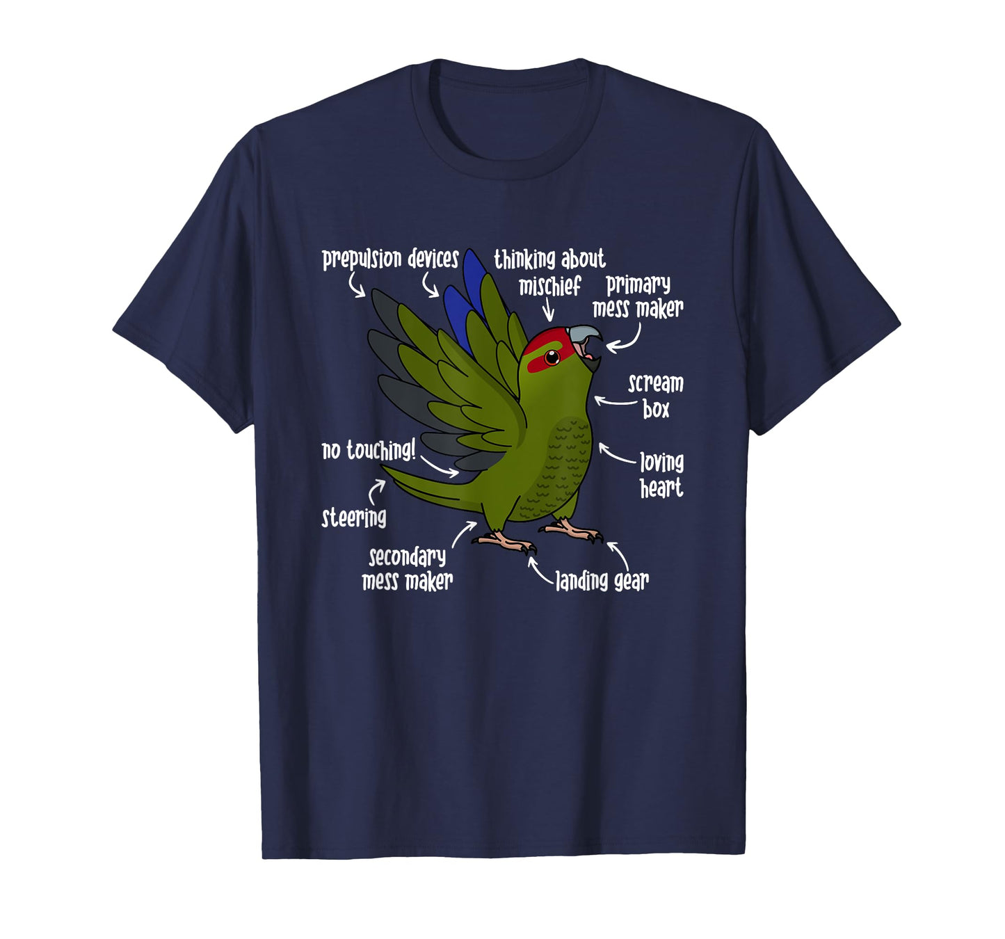 Parrot Anatomy I Red-crowned Kakariki T-Shirt