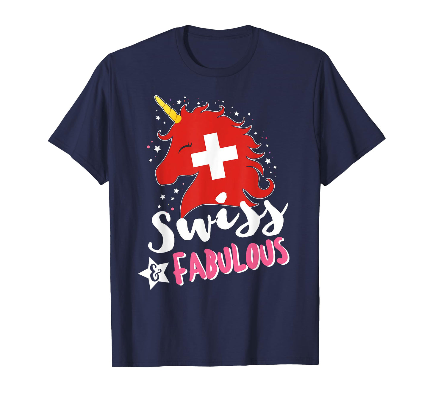 Swiss Unicorn Switzerland Flag T-Shirt
