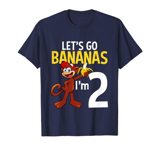 2 Year Old Monkey Birthday Party Zoo Animal Theme 2nd Gift T-Shirt