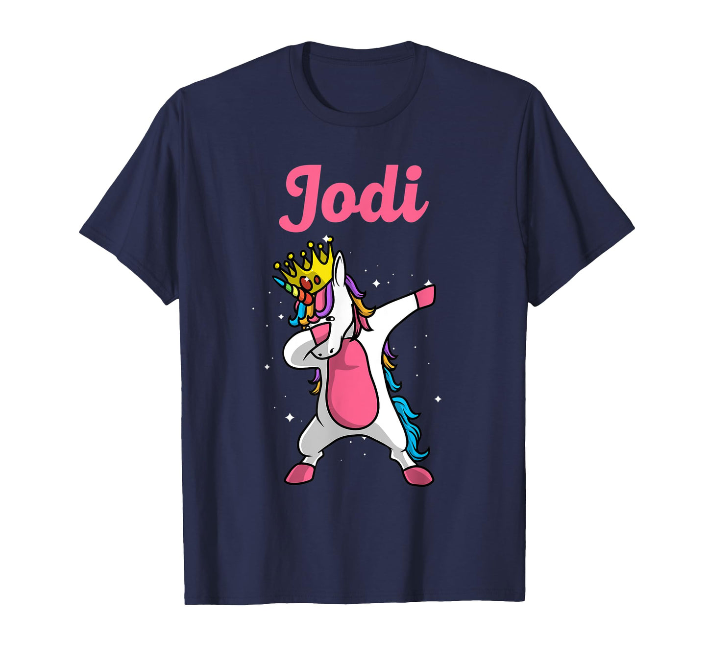 JODI Gift Name Personalized Birthday Dabbing Unicorn Queen T-Shirt