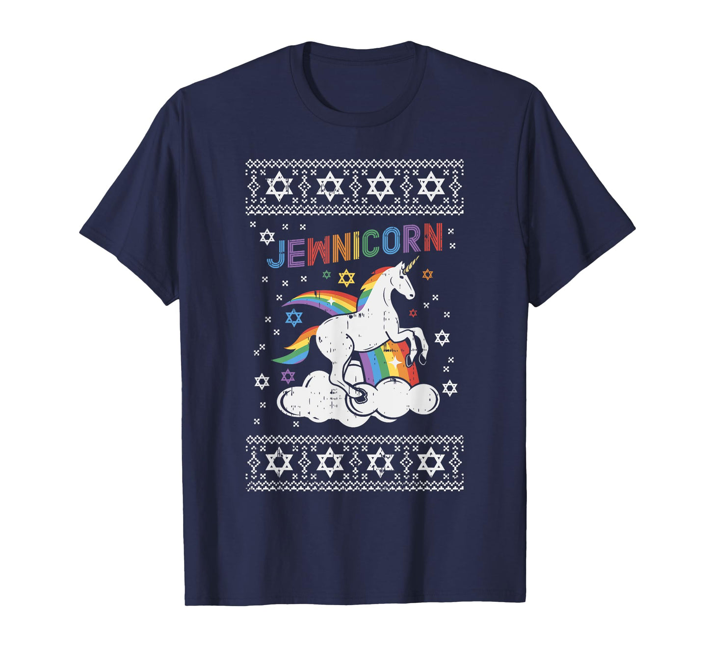 Jewnicorn Shirt Ugly Xmas Jewish Unicorn Hanukkah Chanukah T-Shirt
