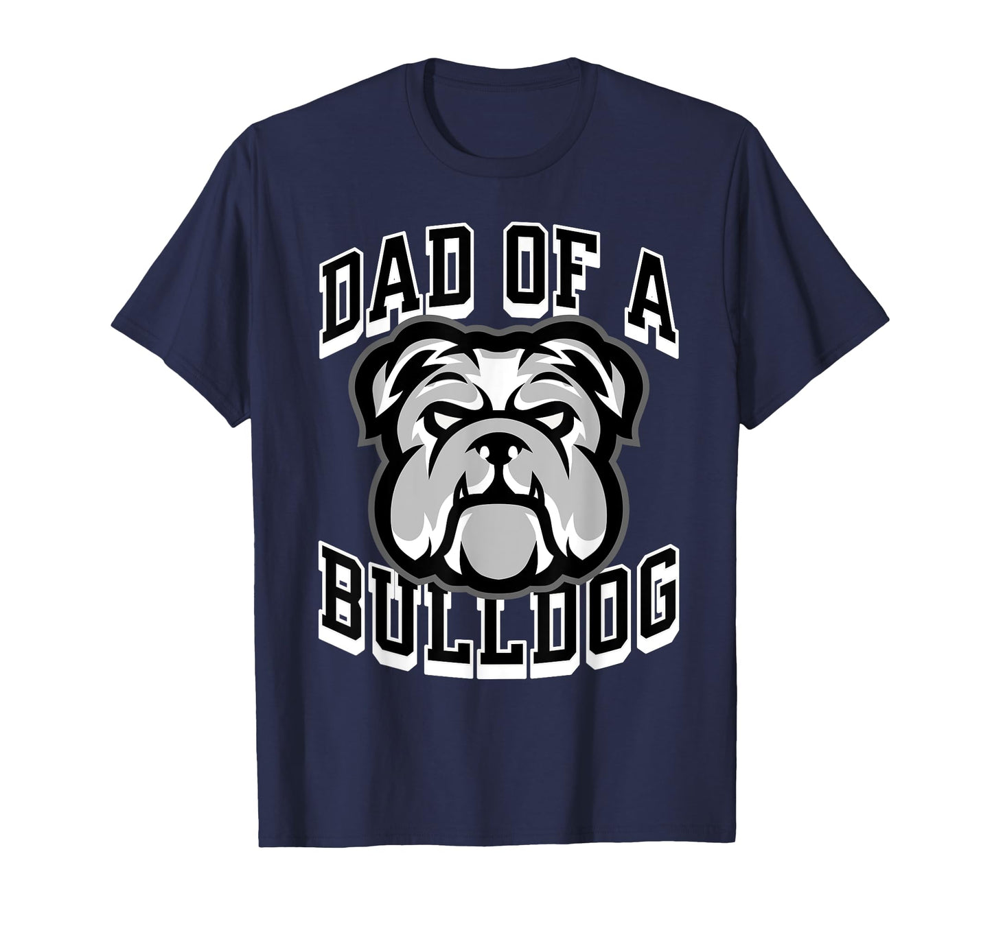 Dad of a Bulldog Football Game Day Print Dad Black Bulldogs T-Shirt