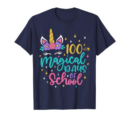 100th Day of School Unicorn 100 Magical Days Teacher Girls T-Shirt