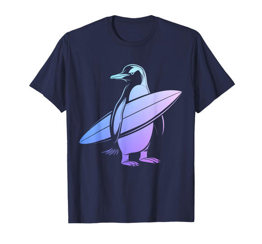 Surfer Penguin Surfboard Surfing Funny Cute Surfing T-Shirt