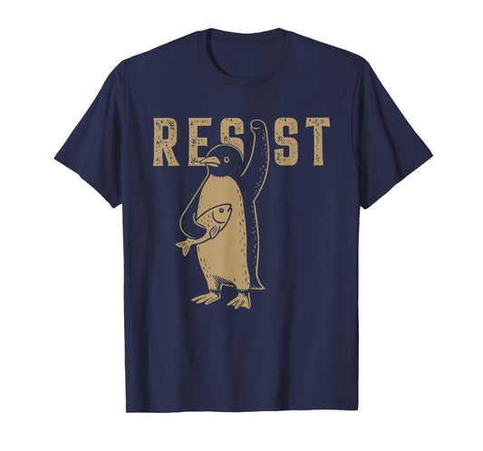 Resist Penguin Activism Graphic Design T-Shirt