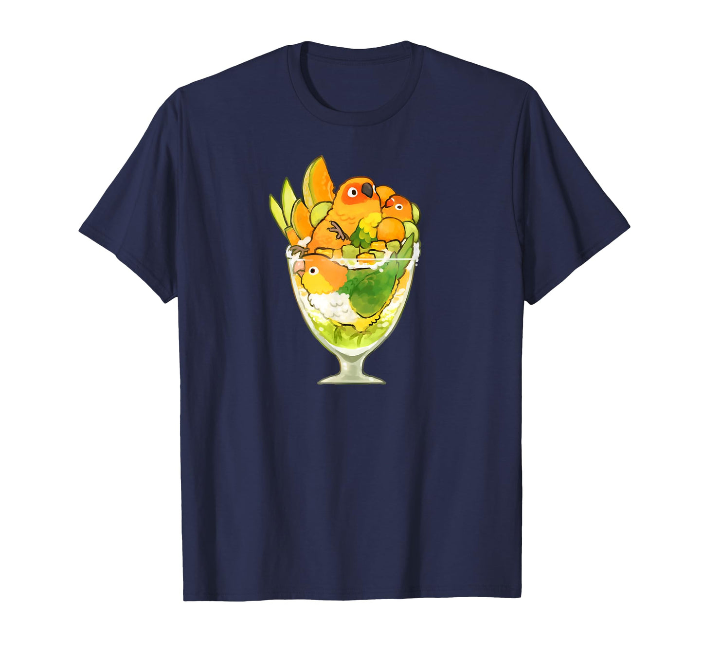 Bird Parfait (Orange) Sun Conure Caique Lovebird T-Shirt