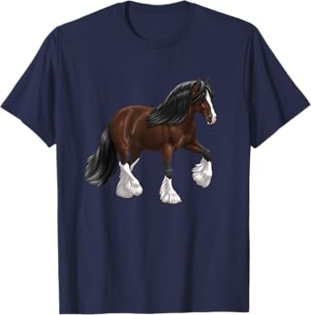 Brown & White Gypsy Vanner Bay Draft Horse Trotting T-Shirt