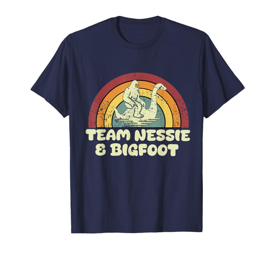 Team Nessie and Bigfoot Lochness Monster Sasquatch Lover T-Shirt