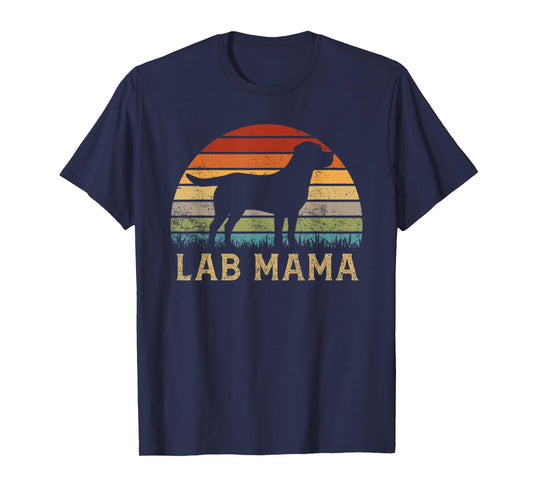 Lab Mama Retro Labrador Retriever Lover Vintage Dog Lab Mom T-Shirt