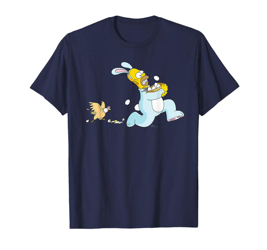 The Simpsons Homer Simpson Easter Bunny & Eggs Chicken Chase T-Shirt