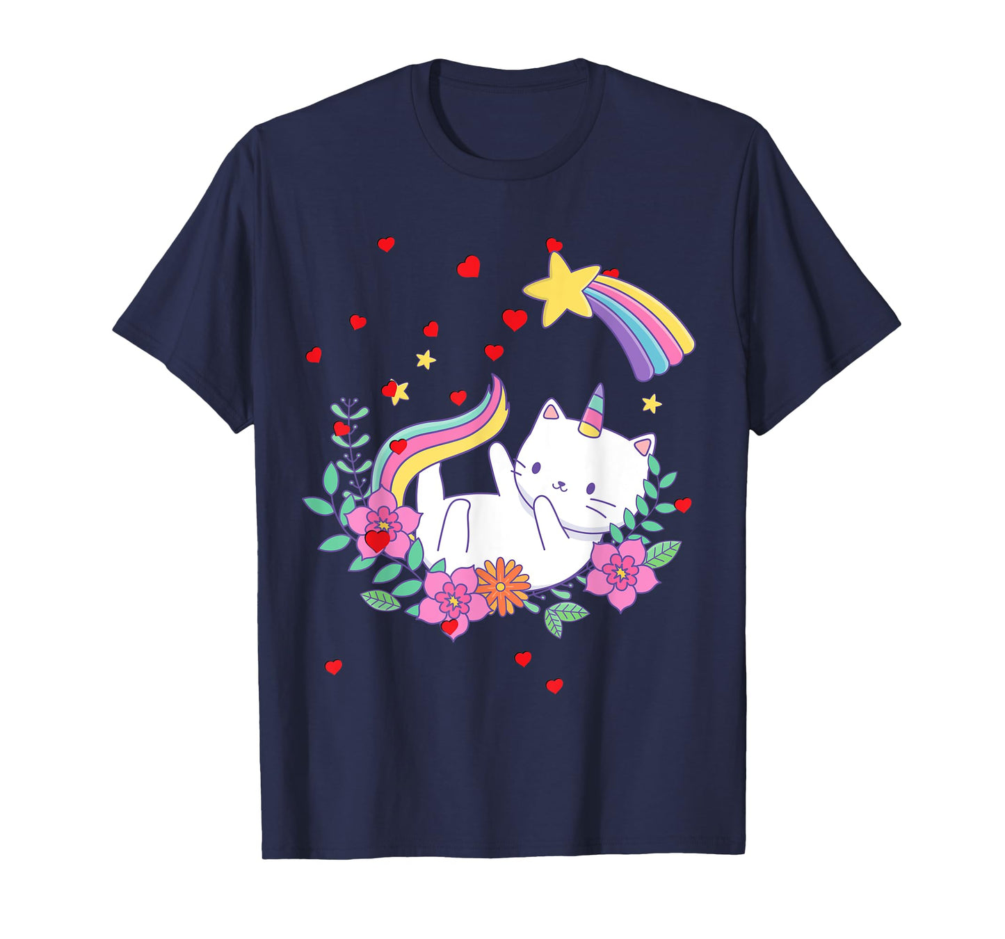 Valentines Unicorn Cat Kittycorn T-Shirt