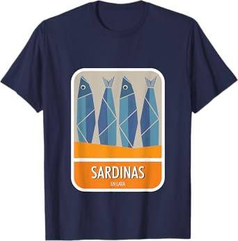 Sardines Retro Scandi Surf Food Seafood Minimalist Foodie T-Shirt