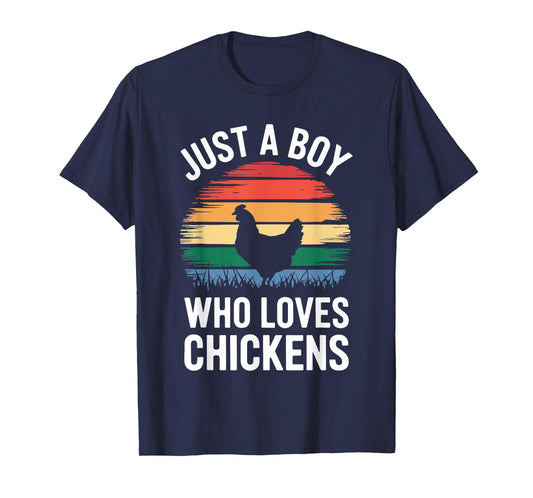 Just A Boy Who Loves Chickens Shirt Kids Toddler Boy Chicken T-Shirt