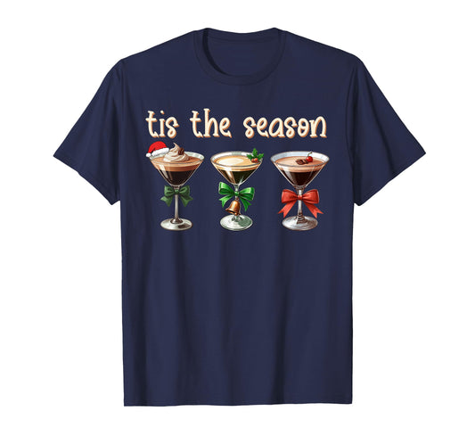 Tis The Season Espresso Martini Cocktail Glasses Xmas Party T-Shirt