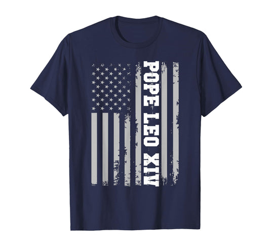 Pope Leo XIV 14th First american pope usa flag vintage T-Shirt
