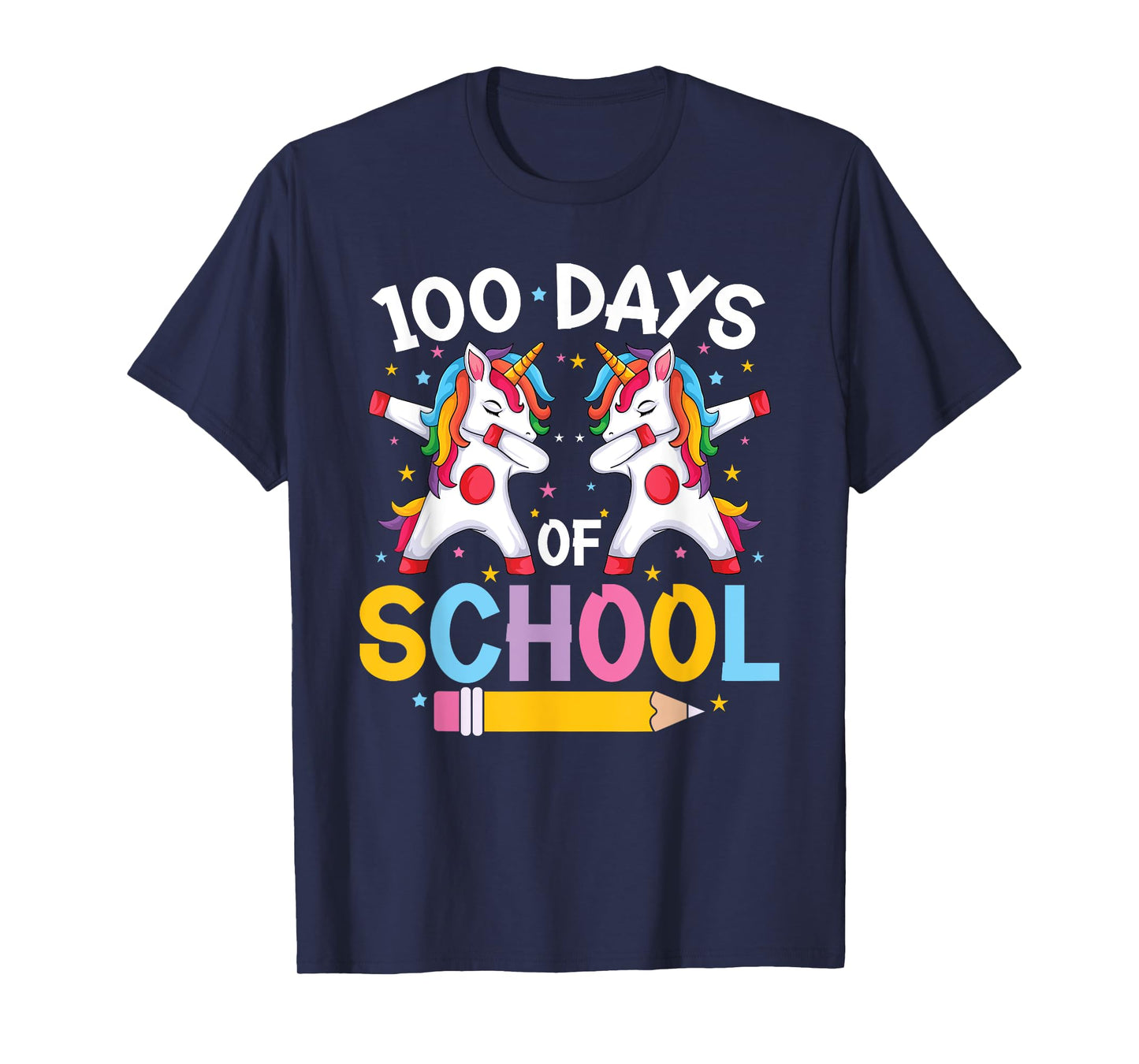Happy 100th Day Teacher & Girls - 100 Days Of School Unicorn T-Shirt