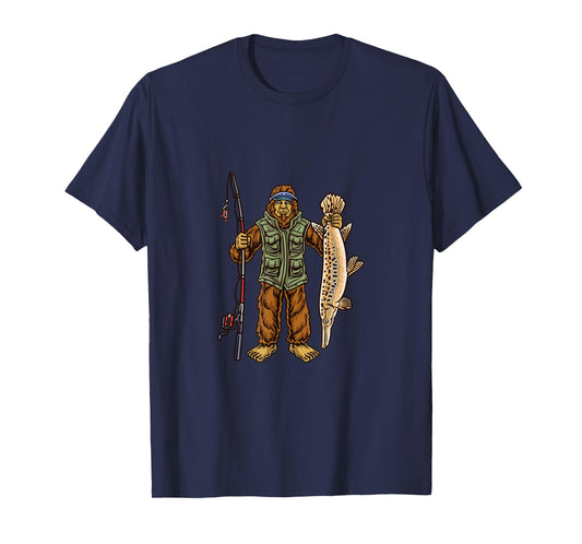 Alligator Gar Fishing Bigfoot Fisherman T-Shirt