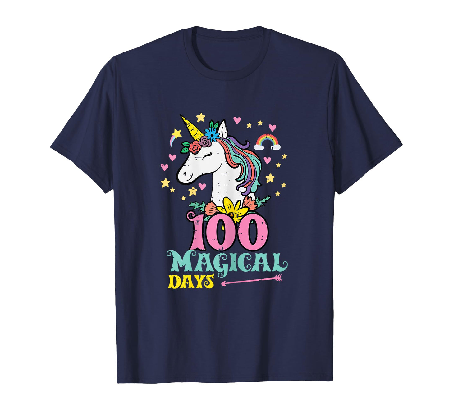 100 Days Unicorn 100th Day School Teacher Women Girls Kids T-Shirt