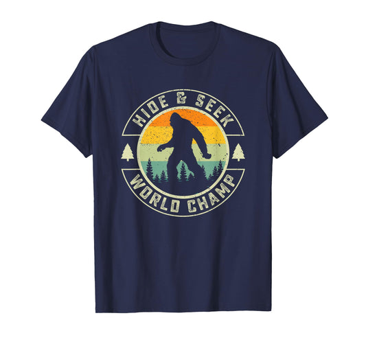 Retro Bigfoot Hide And Seek World Champion Sasquatch T-Shirt