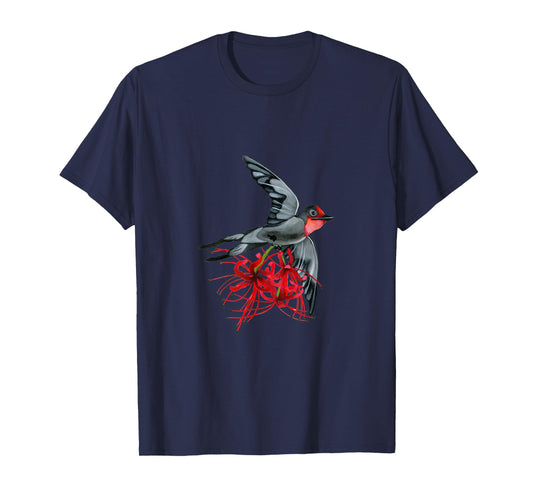 Swallowtail in flight with red spider lilies bird wings air T-Shirt