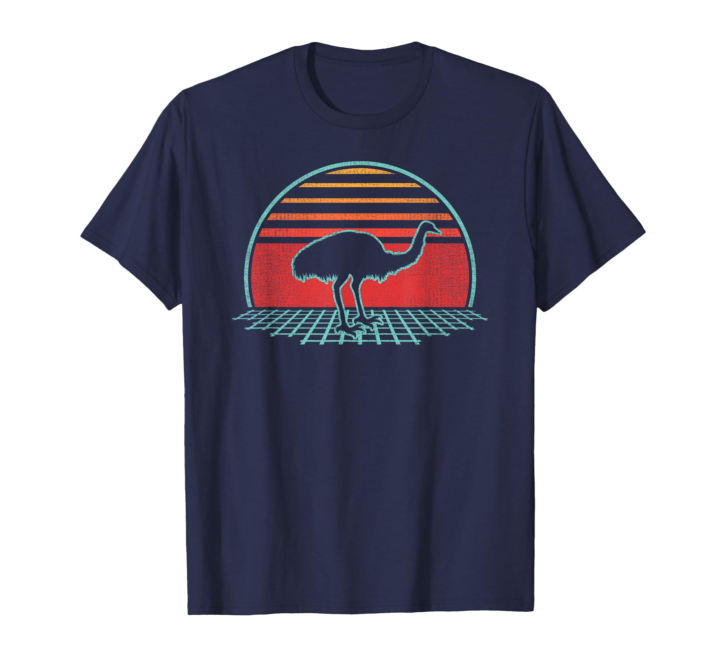 Emu Bird Rhea Retro Vintage 80s Style Gift T-Shirt
