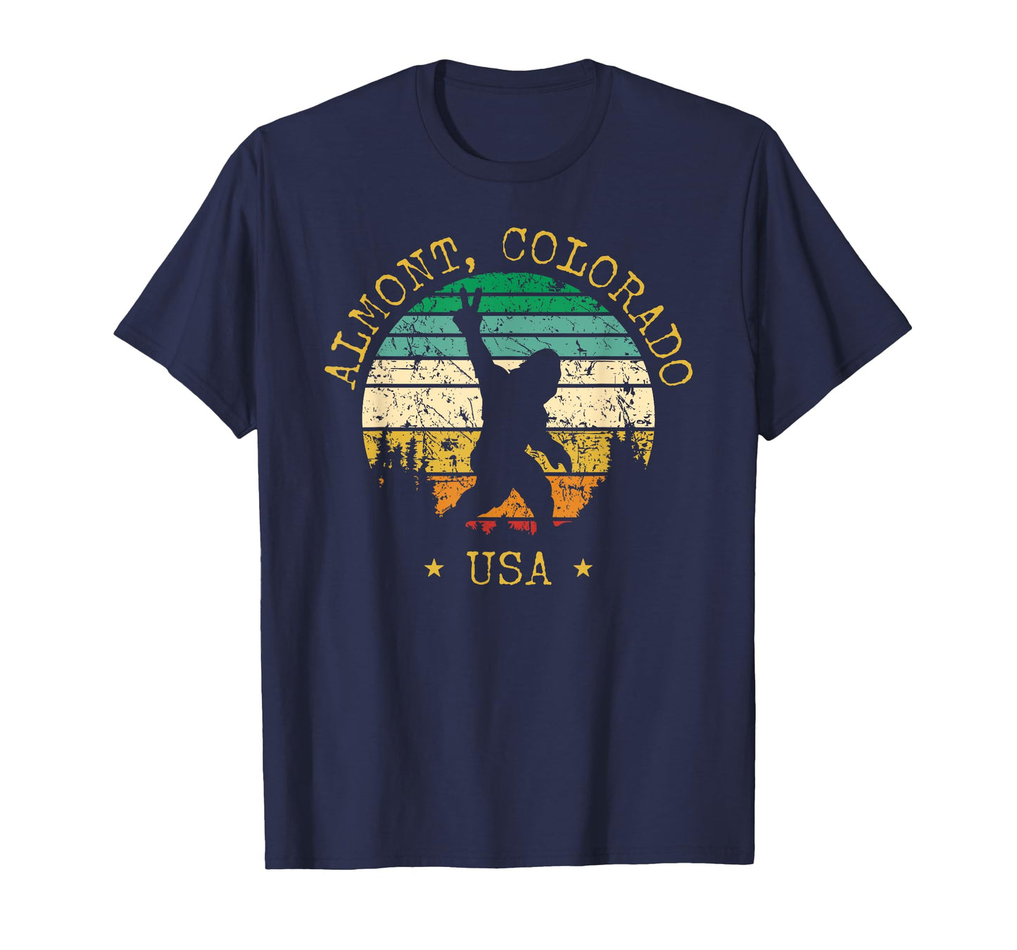 Almont Colorado USA Sasquatch Peace Sign Bigfoot Design T-Shirt