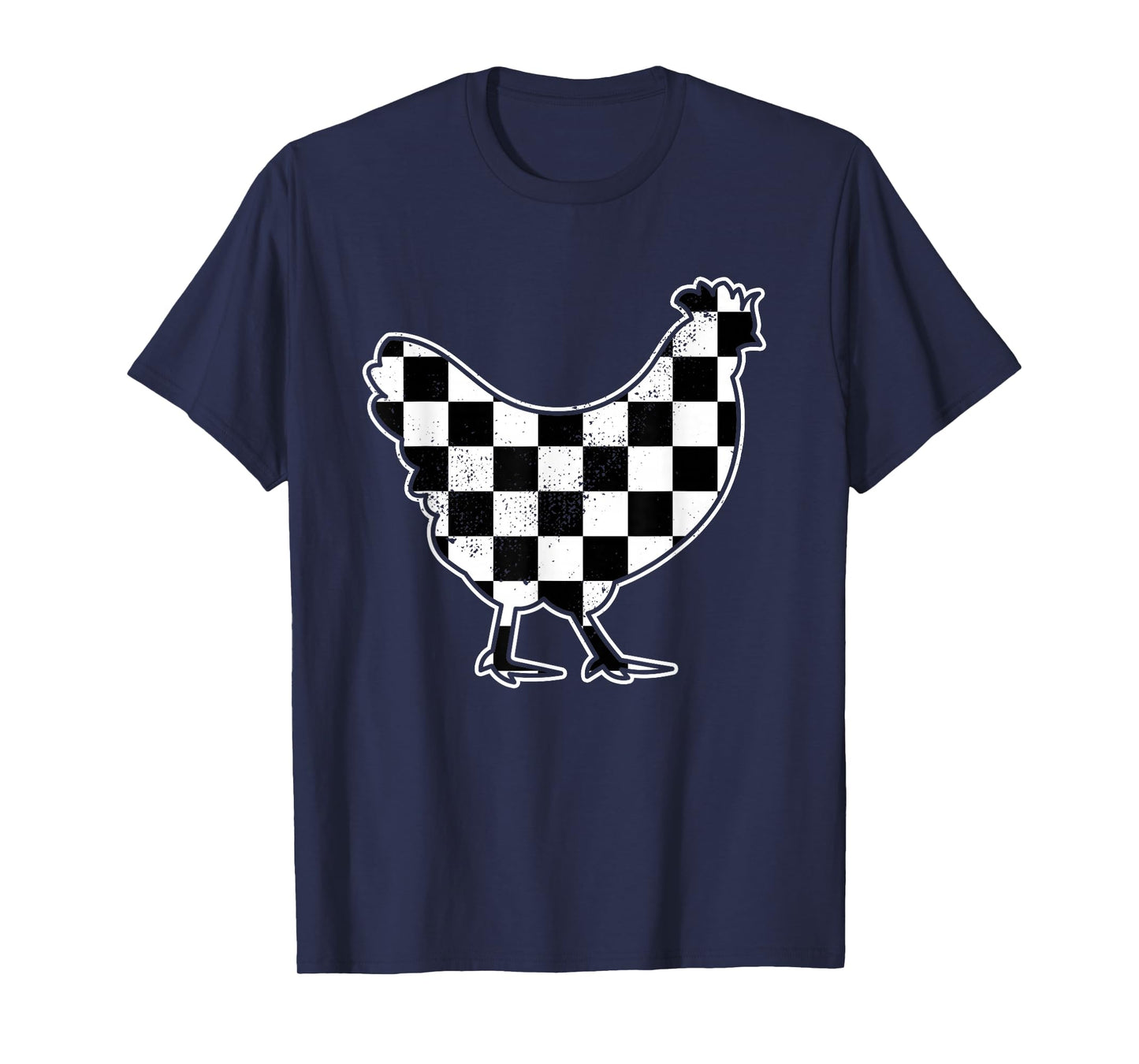 Checkered Chicken Farmer Chicken Race Car Boys Chicken T-Shirt