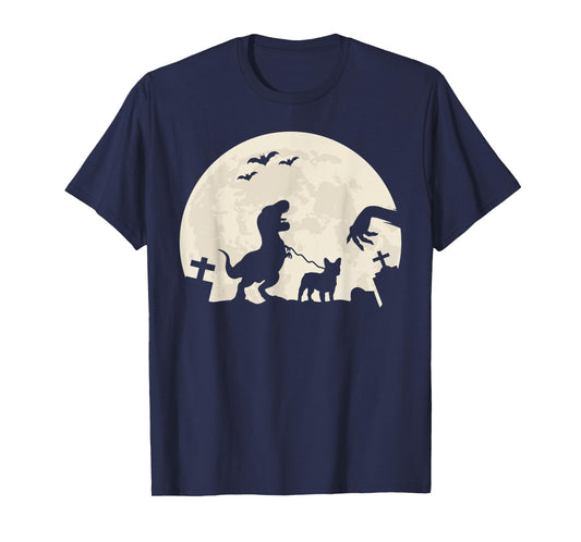 Halloween French Bulldog Dog Frenchie Dinosaur Costume Men Women Kids T-Shirt