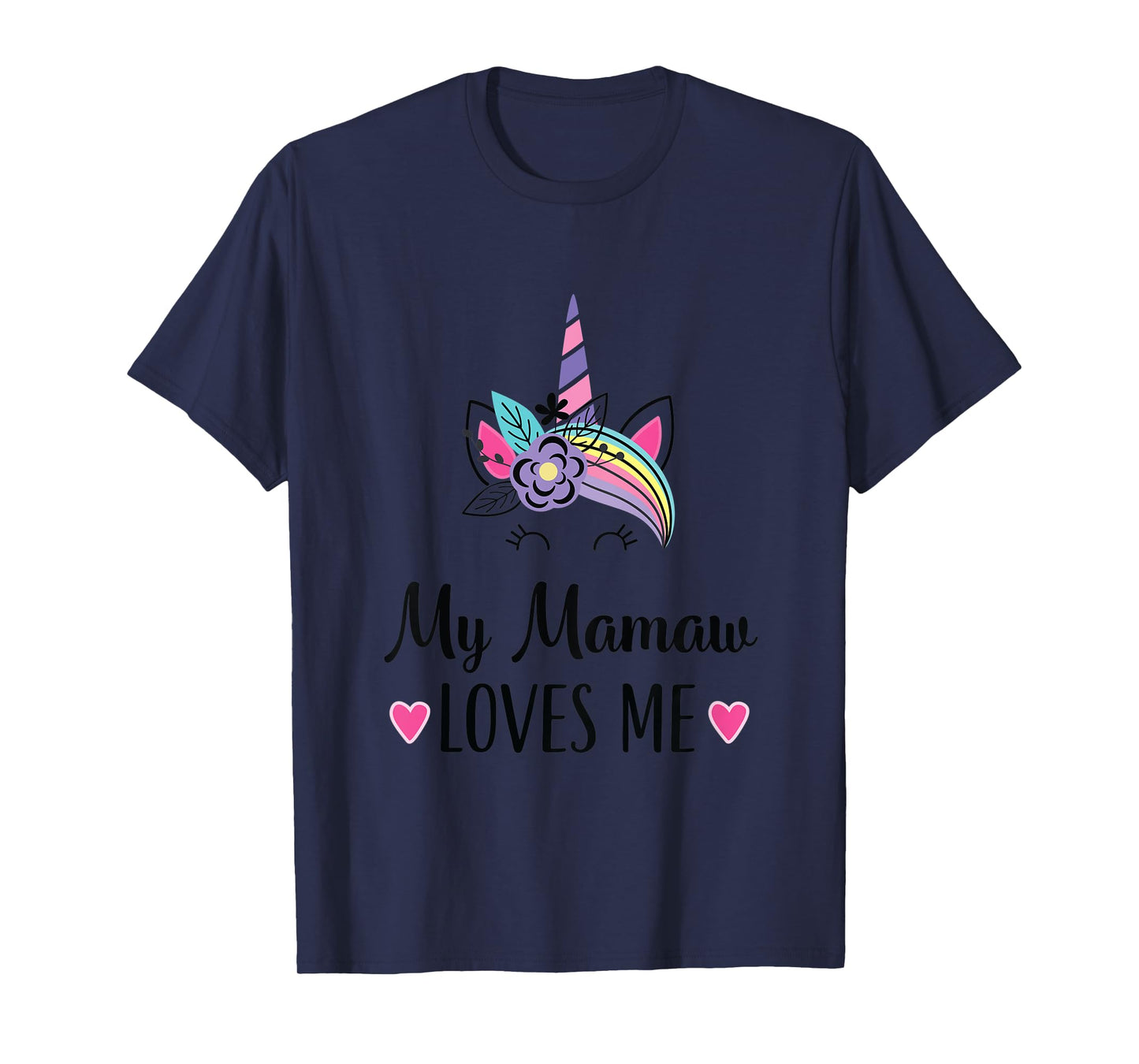 Kids My Mamaw Loves Me Granddaughter Unicorn T-Shirt