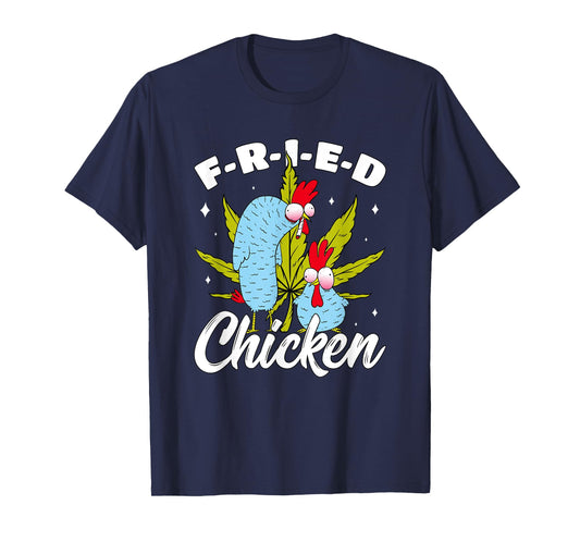 Cannabis Stoner Fried Chicken Smoking Weed Joint Chicken Pun T-Shirt