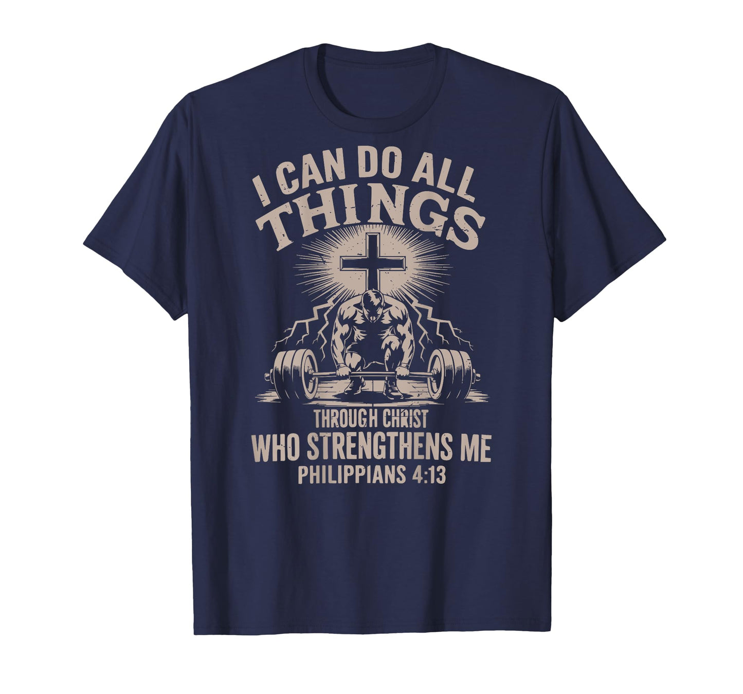 Can Do All Things Funny Christian Workout Gym Weightlifting T-Shirt