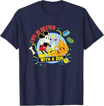 Mickey & Pluto - Life Is Better With A Dog T-Shirt
